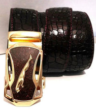 Load image into Gallery viewer, Men's Automatic Buckle Leather Belt - Leopard Sports Car Design
