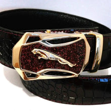Load image into Gallery viewer, Men's Automatic Buckle Leather Belt - Leopard Sports Car Design
