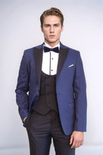 Load image into Gallery viewer, Patterned Jacket Navy Blue Tuxedo | Wessi
