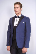 Load image into Gallery viewer, Patterned Jacket Navy Blue Tuxedo | Wessi
