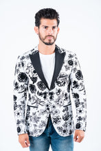 Load image into Gallery viewer, Men's Double Button White Woven Printed Blazer
