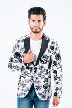 Load image into Gallery viewer, Men's Double Button White Woven Printed Blazer
