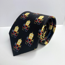 Load image into Gallery viewer, Papal Tiara and Keys Necktie Black

