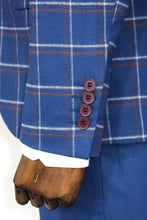 Load image into Gallery viewer, Checked Blue Men Suit - Wessi
