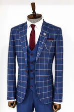 Load image into Gallery viewer, Checked Blue Men Suit - Wessi
