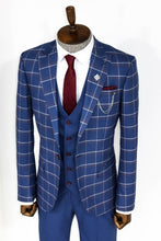 Load image into Gallery viewer, Checked Blue Men Suit - Wessi
