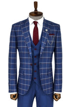 Load image into Gallery viewer, Checked Blue Men Suit - Wessi

