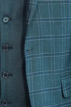 Load image into Gallery viewer, Checked Slim Fit Green Men Suit - Wessi
