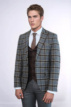 Load image into Gallery viewer, Patterned Checked Slim Fit Anthracite Men Suit - Wessi
