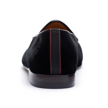 Load image into Gallery viewer, Men's Black Velvet Tassel Loafer
