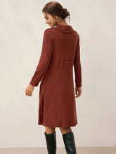 Load image into Gallery viewer, Lyocell Wool Draped Neck Stretch Midi Dress KIRA
