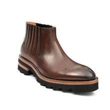 Load image into Gallery viewer, Thick - soled Chelsea Boots Brown
