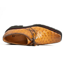 Load image into Gallery viewer, Thick-soled ochre ostrich leather Derby shoes
