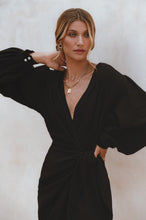 Load image into Gallery viewer, Ti Amo Black Linen Dress
