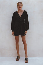 Load image into Gallery viewer, Ti Amo Black Linen Dress

