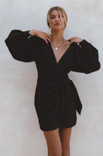 Load image into Gallery viewer, Ti Amo Black Linen Dress
