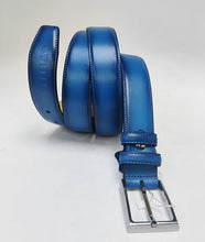 Load image into Gallery viewer, Burnished Calfskin Belt Blue
