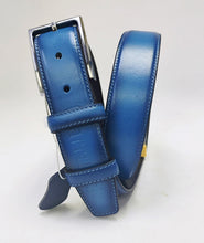 Load image into Gallery viewer, Burnished Calfskin Belt Blue

