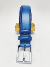 Load image into Gallery viewer, Burnished Calfskin Belt Blue

