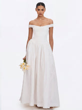 Load image into Gallery viewer, Tinsley White Jacquard Bardot Wedding Gown
