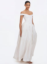 Load image into Gallery viewer, Tinsley White Jacquard Bardot Wedding Gown
