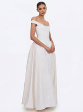 Load image into Gallery viewer, Tinsley White Jacquard Bardot Wedding Gown
