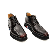 Load image into Gallery viewer, Tri-Stripe Patent Brogue Bootie
