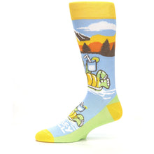 Load image into Gallery viewer, Blue Green Turtley Chill Turtle Men's Dress Socks
