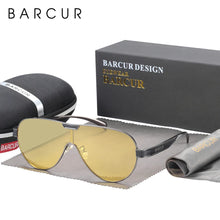 Load image into Gallery viewer, BARCUR Men's Polarized Sunglasses UV400 Protection Special-Shaped Eyewear for Men Stainless Steel Frame Eyeglasses Accessory
