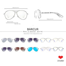 Load image into Gallery viewer, BARCUR Polarized Pilot Sunglasses for Men – Stylish Anti Blue Light UV400 Protection Gradient Mirror Lens Stainless Steel Trendy Frame – Fashion Aviator Sun Glasses for Men Ideal for Driving Travel Summer &amp; Outdoor Activities
