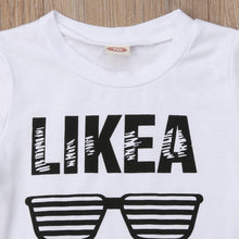 Load image into Gallery viewer, Hip Hop Short Sleeve Summer Toddler Infant Like A Boss Letter Tops T-Shirt and Pants Set For Baby Boy Kids In Military Style
