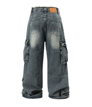 Load image into Gallery viewer, AZUL DISTRESSED CARGO DENIM
