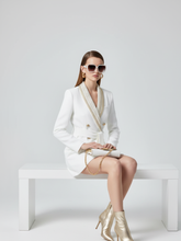 Load image into Gallery viewer, UPPER EAST SIDE Jeweled Chain Blazer Dress BYMANYC ® New York
