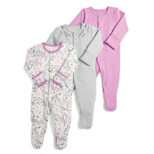 Load image into Gallery viewer, 3pcs Set Baby Romper Newborn Sleep suit Flower Baby Rompers Infant Baby Clothes Long Sleeve Newborn Jumpsuits Pajamas for Kids
