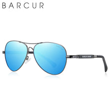 Load image into Gallery viewer, BARCUR Polarized Pilot Sunglasses for Men – Stylish Anti Blue Light UV400 Protection Gradient Mirror Lens Stainless Steel Trendy Frame – Fashion Aviator Sun Glasses for Men Ideal for Driving Travel Summer &amp; Outdoor Activities

