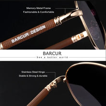 Load image into Gallery viewer, BARCUR Polarized Pilot Sunglasses for Men – Stylish Anti Blue Light UV400 Protection Gradient Mirror Lens Stainless Steel Trendy Frame – Fashion Aviator Sun Glasses for Men Ideal for Driving Travel Summer &amp; Outdoor Activities
