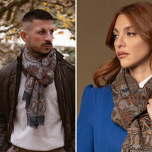 Load image into Gallery viewer, Uffizi - Wool Scarf - Tuscan Blue
