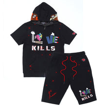 Load image into Gallery viewer, F538/F538S Love Kills Short Sleeves Set- Black
