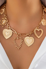Load image into Gallery viewer, SC - Casey Gold Heart Charm Necklace
