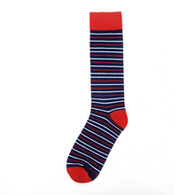 Load image into Gallery viewer, Navy, Red and White Striped Socks
