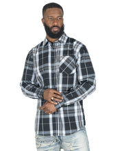 Load image into Gallery viewer, V1826 Brandon Long sleeves Plaid Shirt - Black
