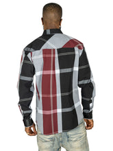 Load image into Gallery viewer, V1829 Colton Long Sleeves Plaid Shirt - Burgundy
