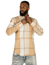 Load image into Gallery viewer, V1829 Colton Long Sleeves Plaid Shirt - Khaki
