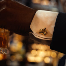 Load image into Gallery viewer, VDP 3D Crown Royal Gold Stainless Cufflinks
