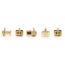 Load image into Gallery viewer, VDP 3D Crown Gold Crystal Stud Set
