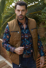 Load image into Gallery viewer, Men's Quilted Fur Lined Vest - Camel
