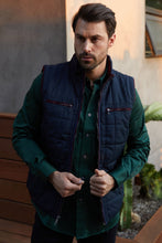 Load image into Gallery viewer, Men's Quilted Fur Lined Vest - Navy
