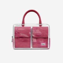Load image into Gallery viewer, Vegan Designer Luxury Double Pocket Bag 16” BYMANYC ® New York White &amp; Pink
