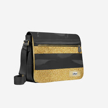 Load image into Gallery viewer, Vegan Gold Messenger Bag 16” | BYMANYC ® New York Luxe Metallic Edition
