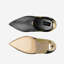 Load image into Gallery viewer, Vegan Heeled Shoe Women BYMANYC ® New York Tribeca Gold Flame
